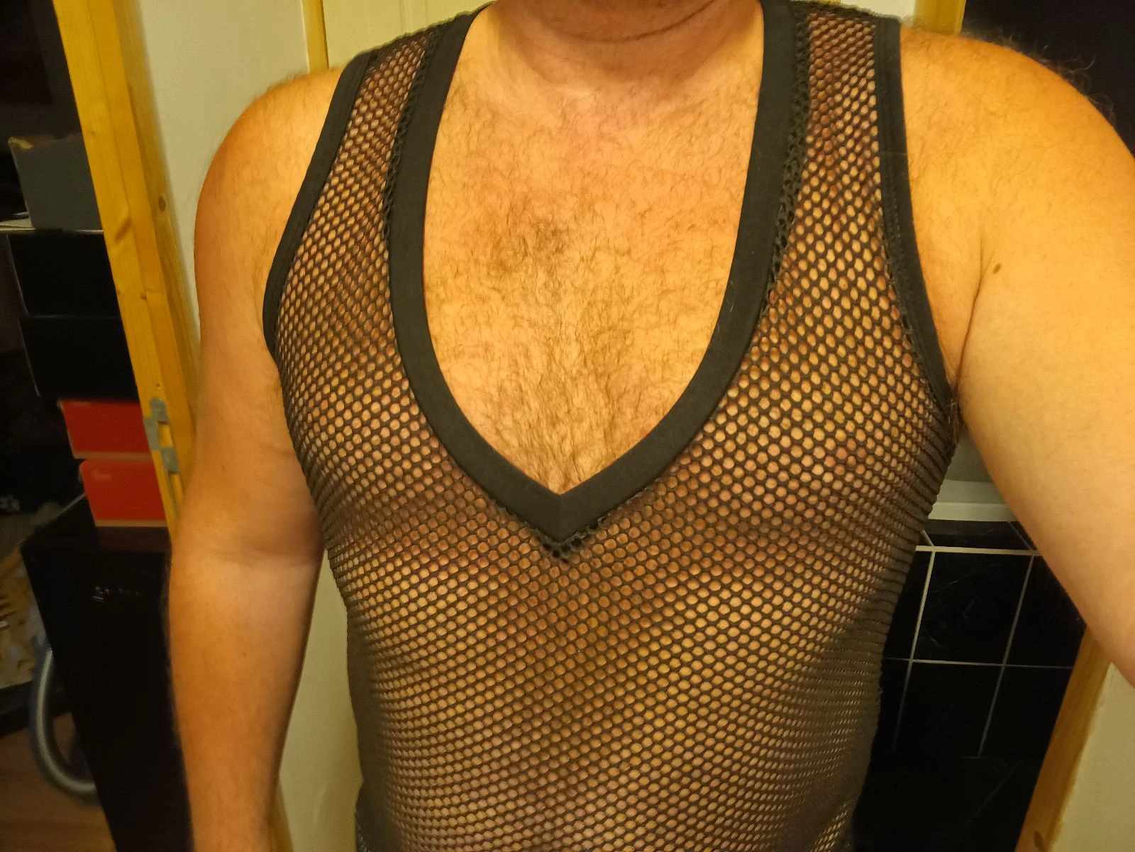 Débardeur ajouré noir homme